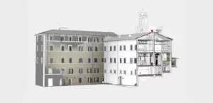 Modello BIM di un edificio storico in sezione